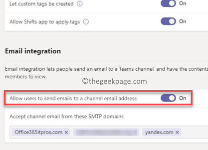 Team Admin Center Org Wide Settings Email Intgration Allow Users To Send Emails To A Channel Email Address Min (1)