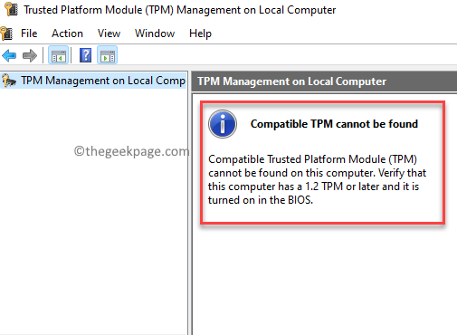 Trusted Platform Module (tpm) Management On Local Computer Compatible Tpm Cannot Be Found