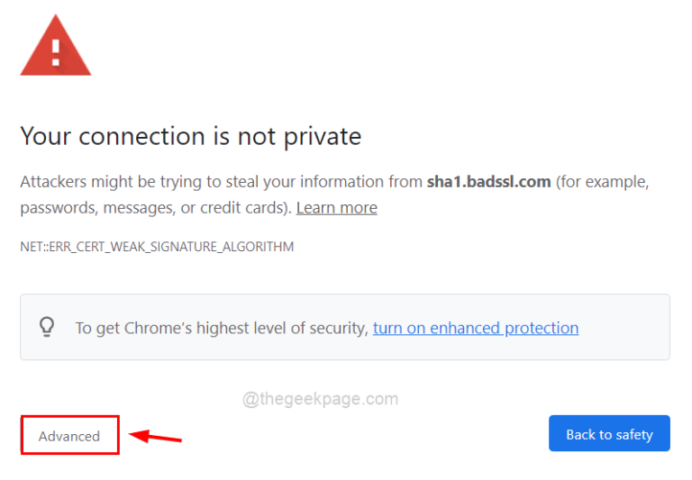 Fix: ERR_CERT_WEAK_SIGNATURE_ALGORITHM Error in Chrome on Windows PC