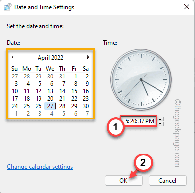 Date And Time Settings Ok Min