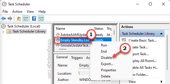 Empty Standby Disable Min