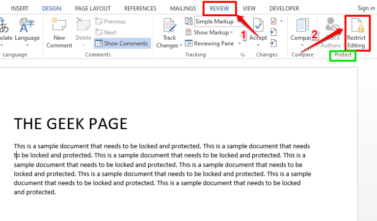 How to lock a Microsoft Word document from editing