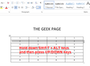 How to Move Rows Up or Down in a Microsoft Word Table