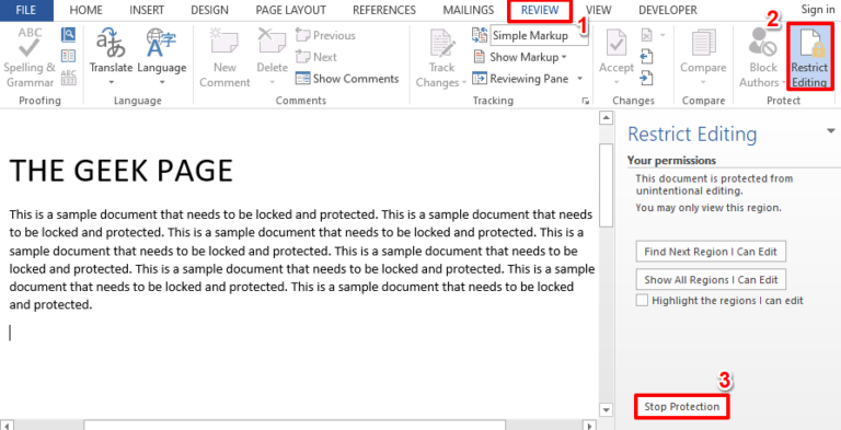 How to lock a Microsoft Word document from editing