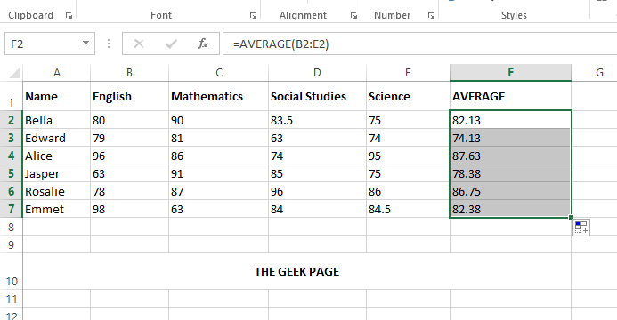 6 Average Calculated Min