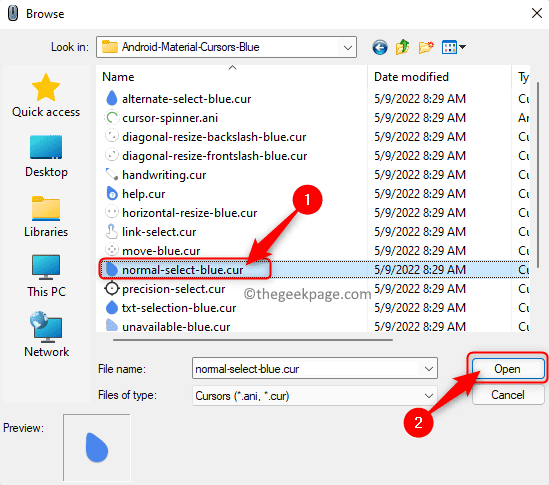 Browse Custom Cursor Folder Normal Select Open Min