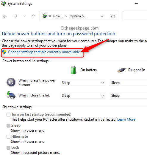Choose What Power Button Does Change Settings Unavailable Min