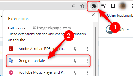 Chrome Open The Translate Extension Min