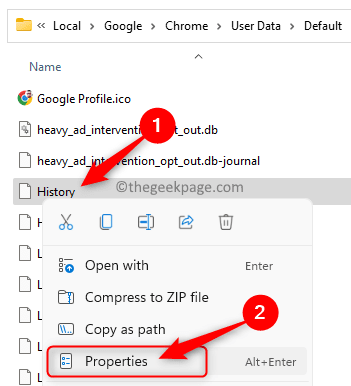 File Explorer Chrome Default Folder History File Properties Min