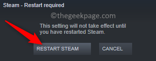 Steam Restart Required Min