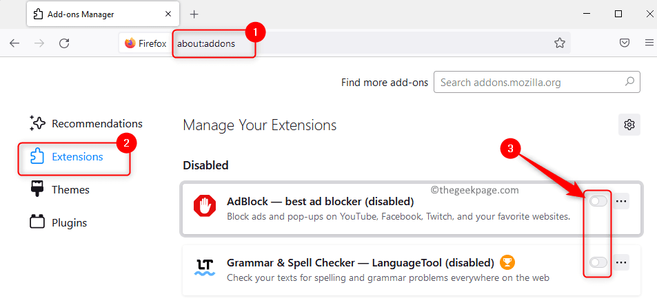 Firefox Add On Manager Disable Extension Min