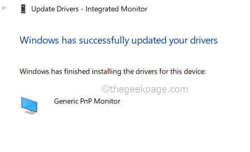 Generic Pnp Monitor Driver Updated Successfully 11zon