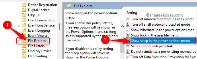 Gpedit File Explorer Show Sleep Option In Power Menu Min