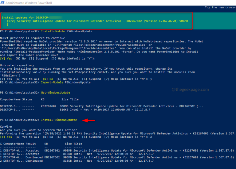 How To Manually Update Windows 10/11 Using PowerShell