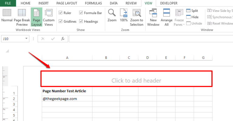 How to Insert Page Numbers as Header / Footer in Excel