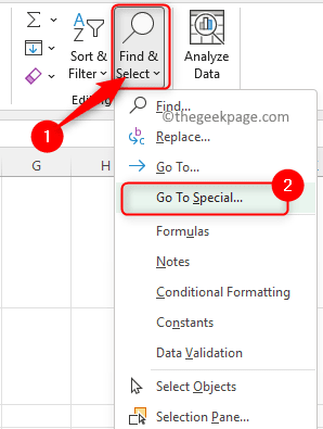 Excel Editing Find Select Min