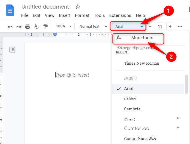 Google Docs Font More Fonts Min