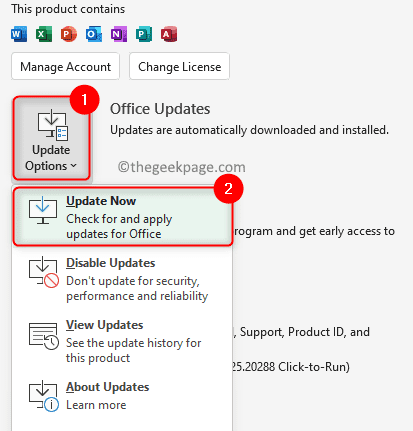 Office Update Options Update Now Min