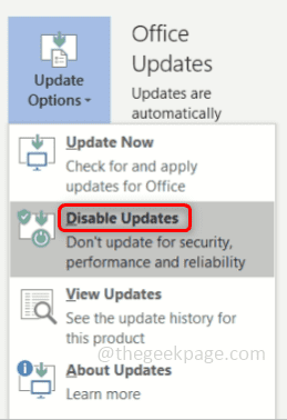 Disable Options