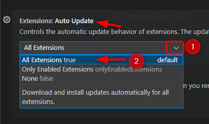 Extensions Autoupdate Default
