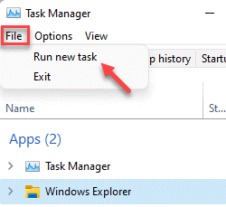 File Run New Task Min