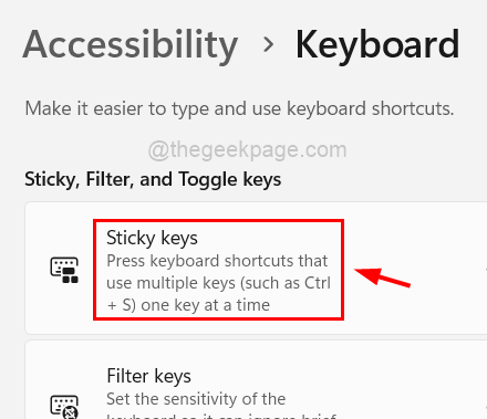 Go Into Sticky Keys More Options 11zon