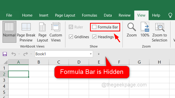 Hide Formula Bar 11zon