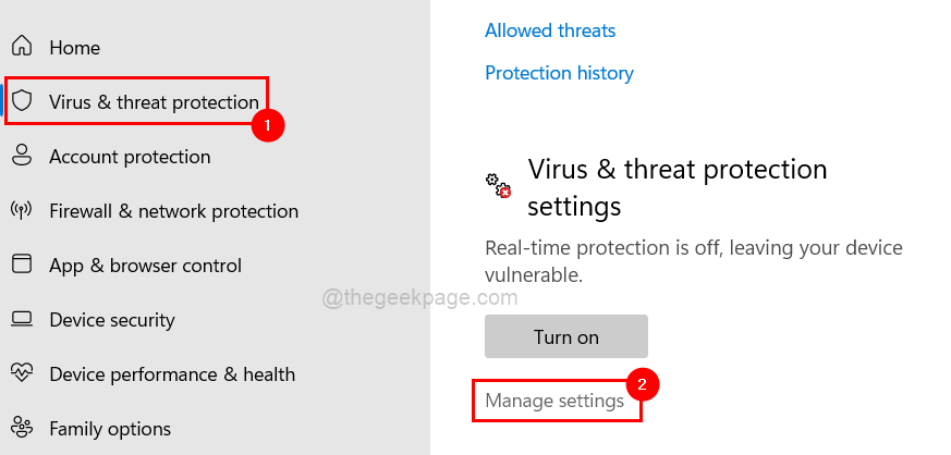 Manage Settings Virus And Threat Protection 11zon