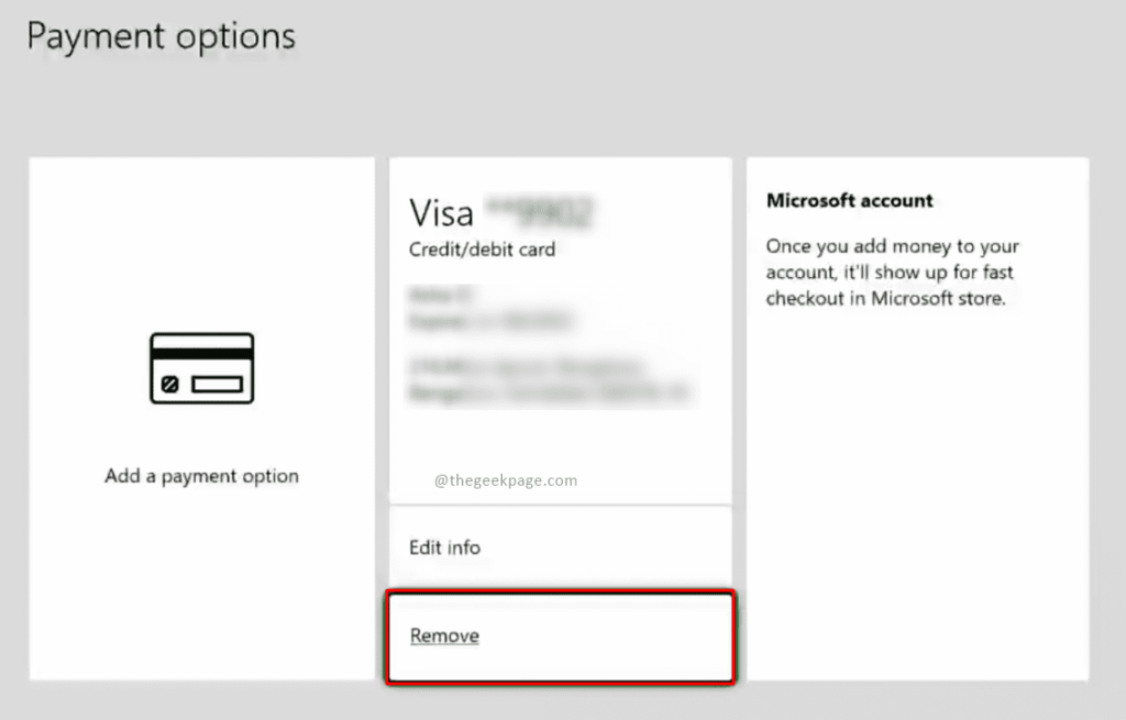 How to remove Credit Card from your Xbox Account