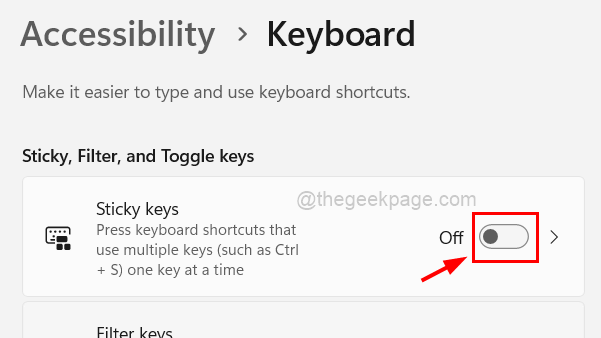 Turn Off Toggle Button Sticky Keys 11zon