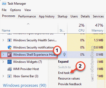 Windows Shell Experience End Task Min