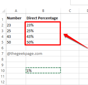How to Directly Convert a Number to Percentage in Excel