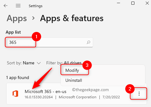 Apps Features Modify Office Installation Min