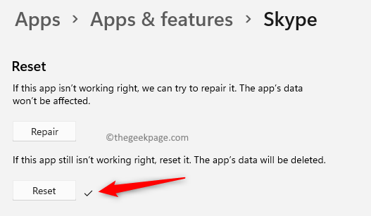 Apps Features Skype Advanced Options Reset App Complete Min