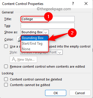 Content Control Properties Title Tag Show As Min