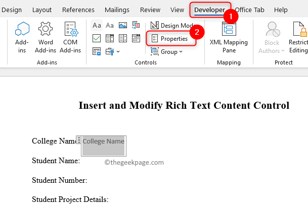 microsoft word duplicate content controls