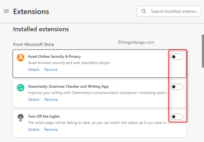 Edge Extensions Disable All Min