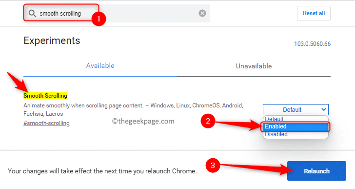 Smooth Scrolling Enable Disable Relaunch Chrome Min