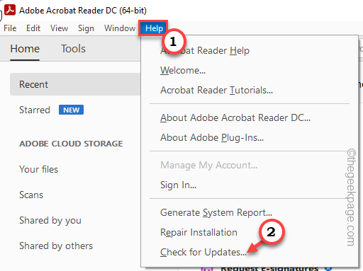 Adobe Reader Help Check For Updates Min