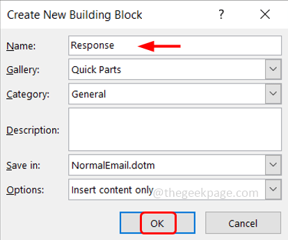 Create New Building Block