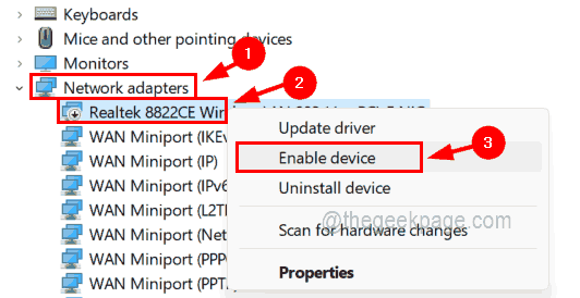Device Manager Enable Network 11zon