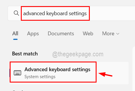 Open Advanced Keyboard Settings 11zon