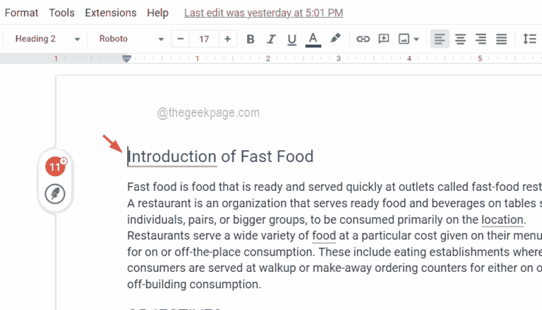 How To Insert A Table Of Contents In Google Docs