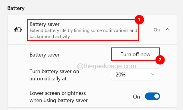 Turn Off Battery Saver 11zon