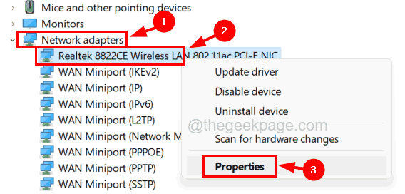 Wireless Adapter Properties 11zon