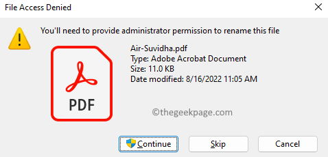 File Access Denied Need Admin Permissions Min