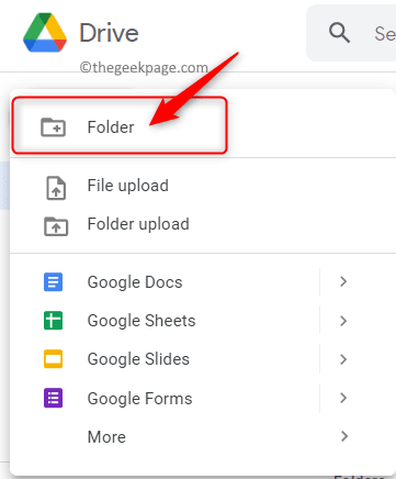 Google Drive New Folder Min