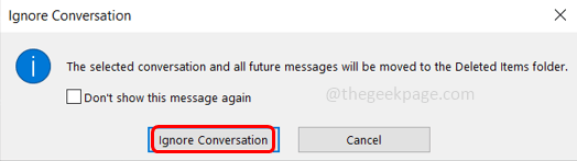 Ignore Conversation