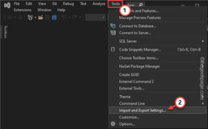 import and export settings min
