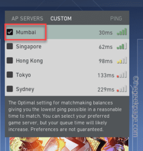 mumbai server select min 1